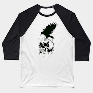 Ink Raven and Skull Baseball T-Shirt